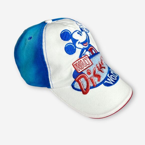 Disney Parks Classic Mickey Mouse Hat Blue Retro Baseball Cap Leather Strap Back - Picture 1 of 14